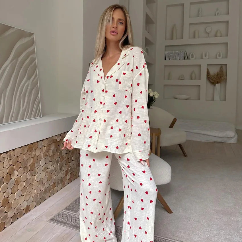 Zomer collectie | Hart print pyjama set 1
