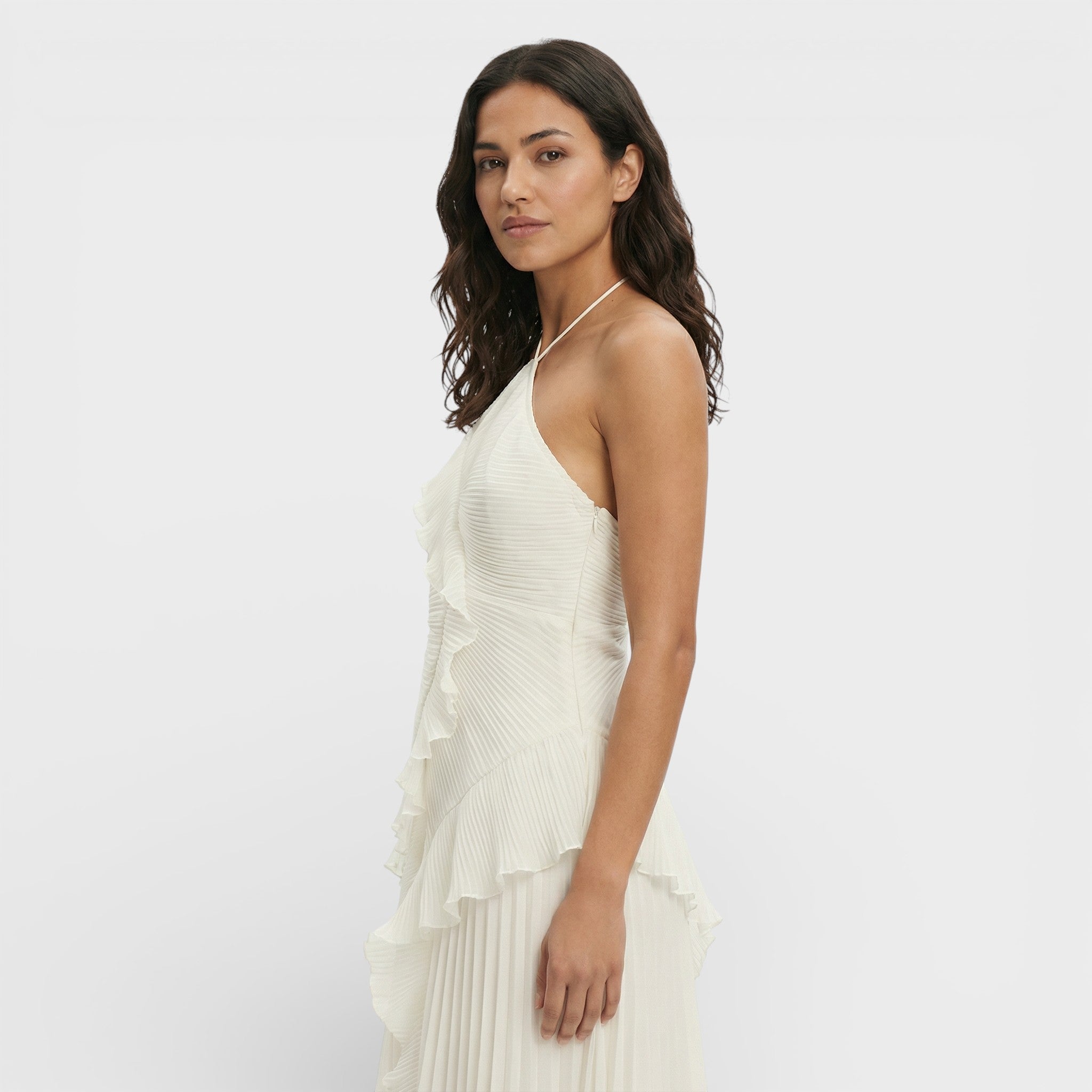 Zomermode | Lange Geplooide Halterjurk 7