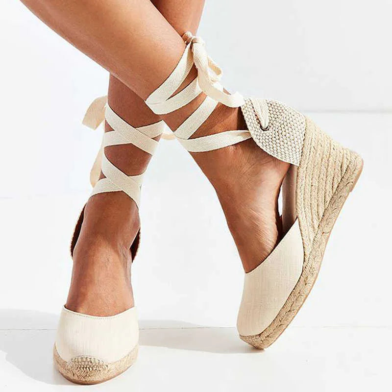 Zomerse Espadrille Met Verhoogde Sleehak | Navando