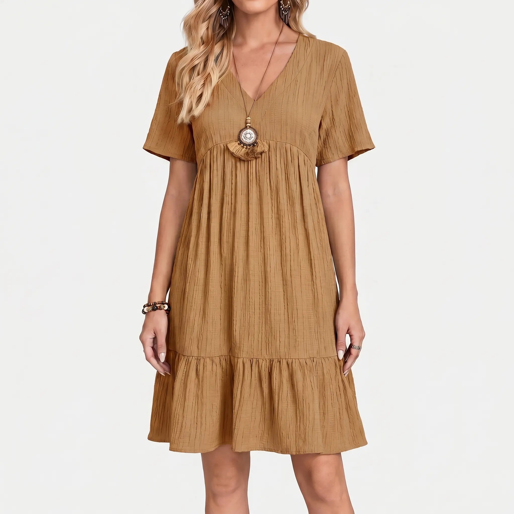 Zomerse Jurk Met Korte Mouwen | Navando 