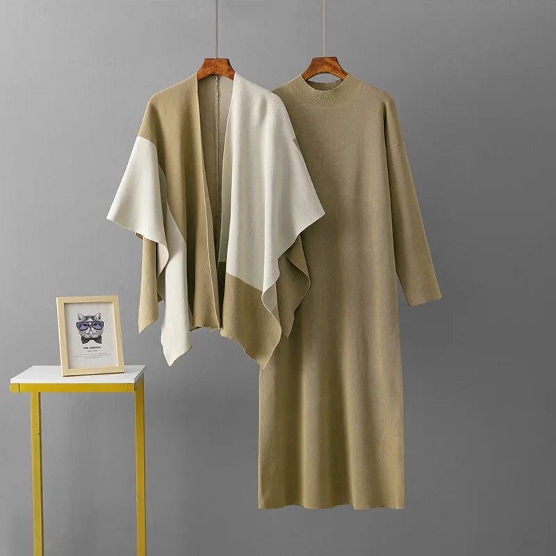 Zoviska | Gebreide jurk en vest set 4