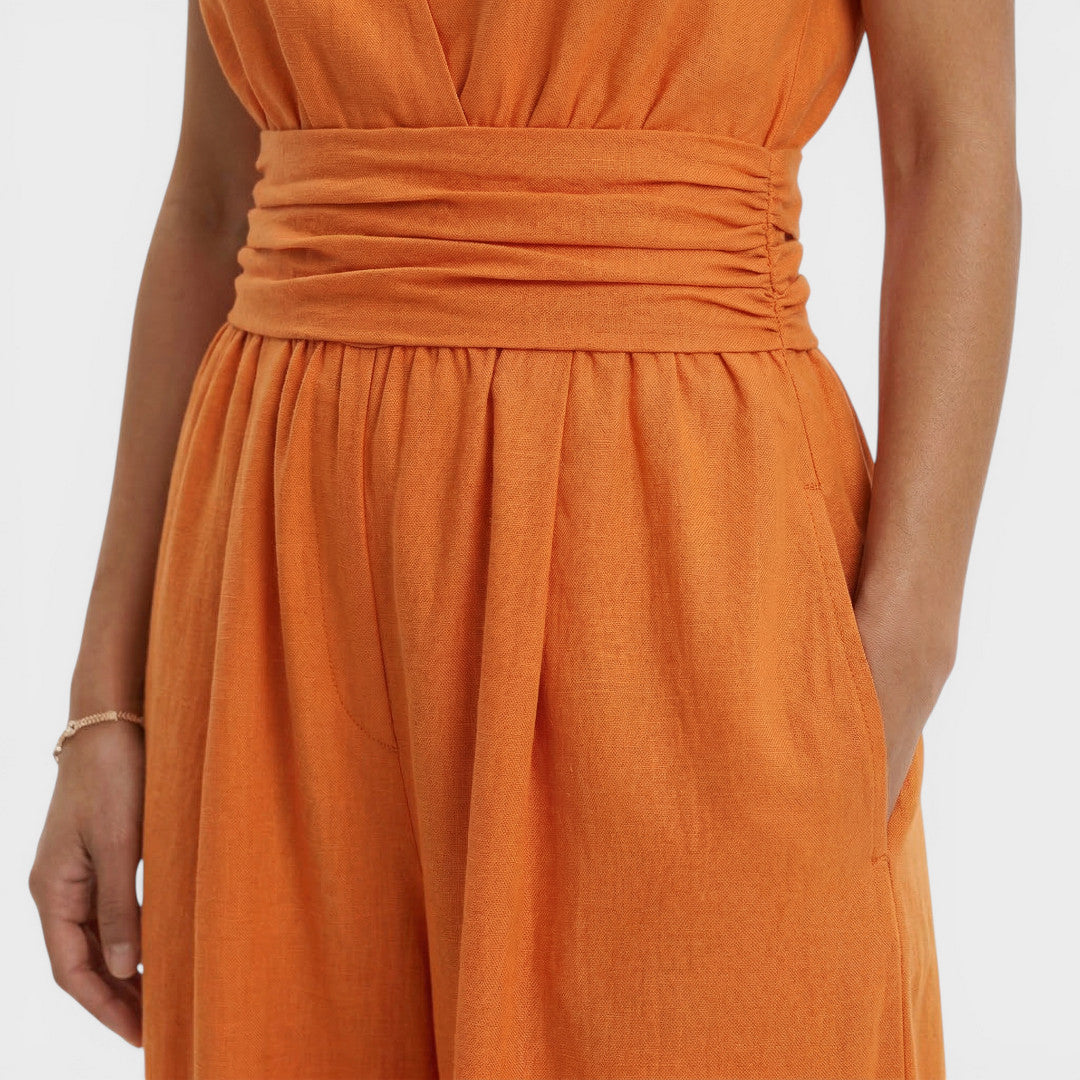 Zoviska | Hoge taille jumpsuit met wijde pijpen 1