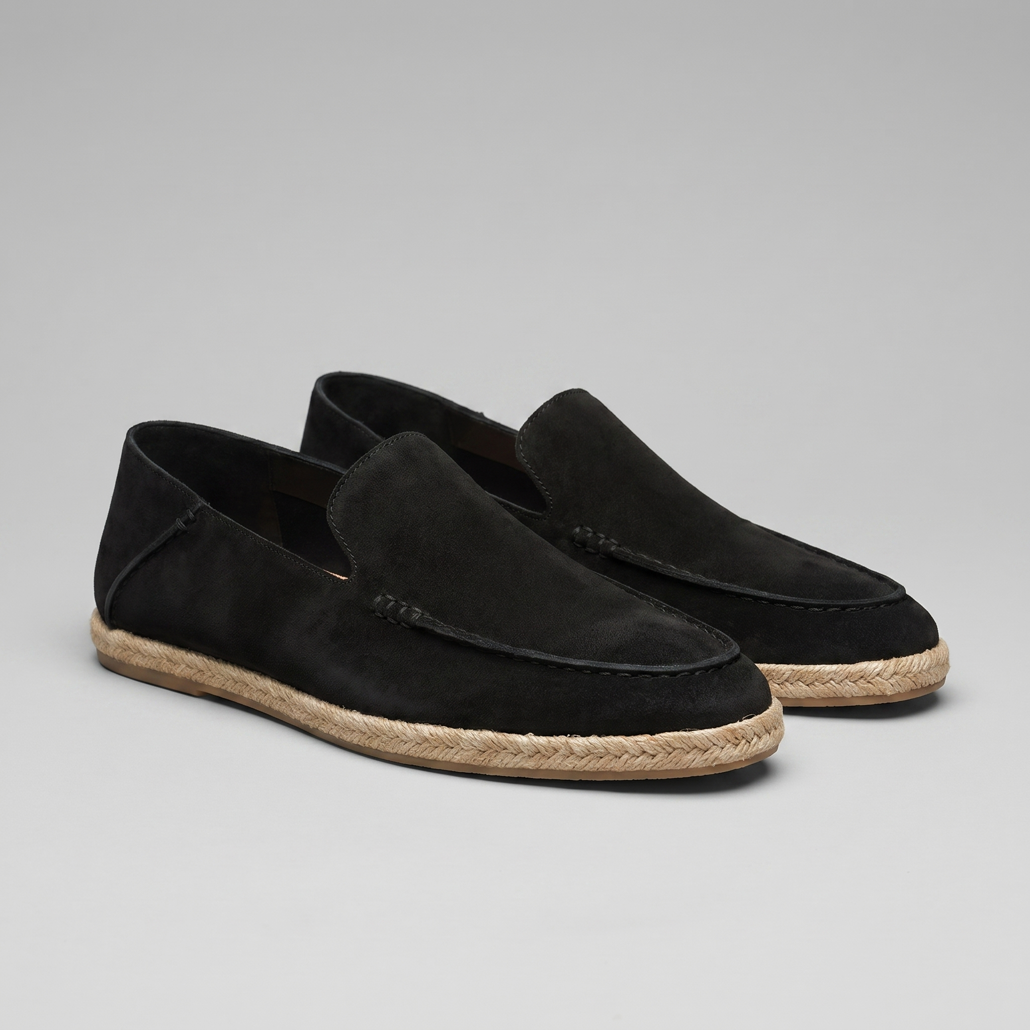 Zwarte Slip-On Herenespadrilles | Navando