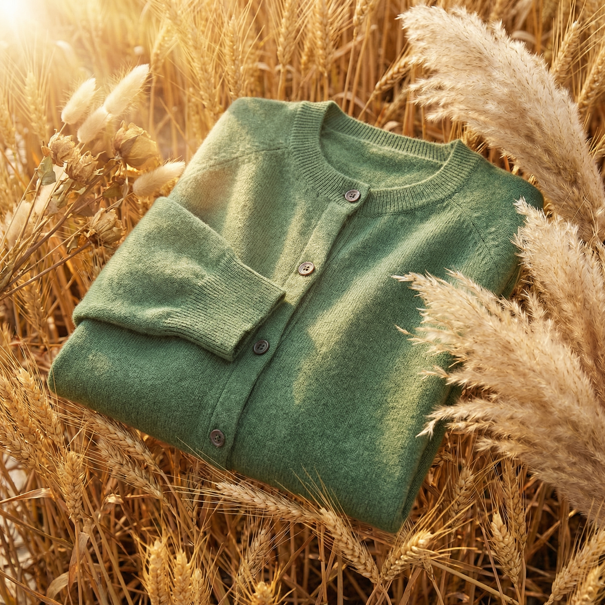 Aafke | Gebreid vest van wol voor dames - Groen