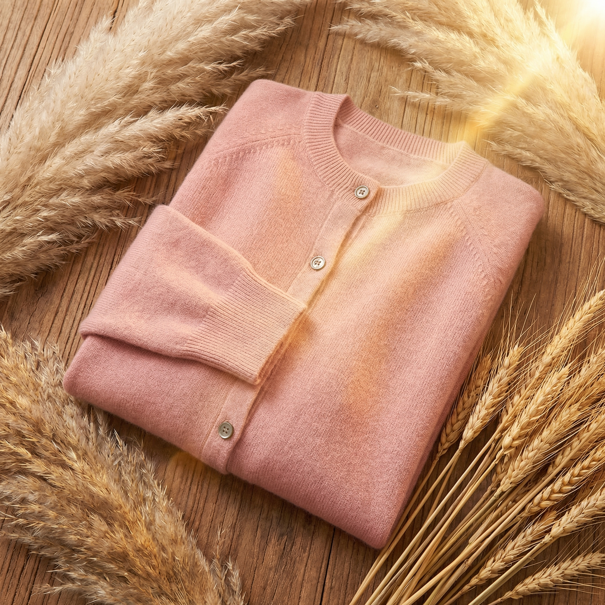 Aafke | Gebreid vest van wol voor dames - Roze
