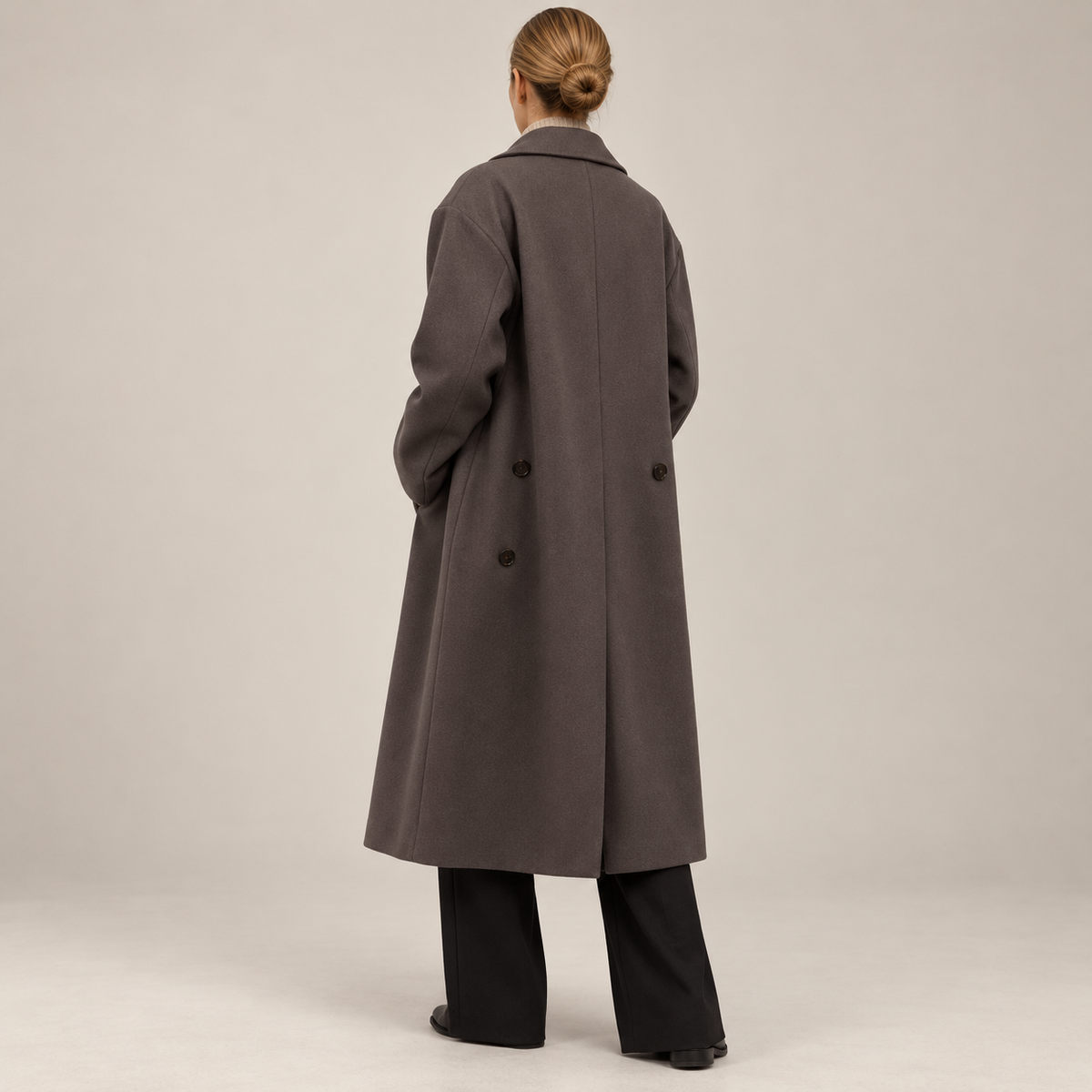 Agnes | Oversized lange mantel jas voor dames - foto 2