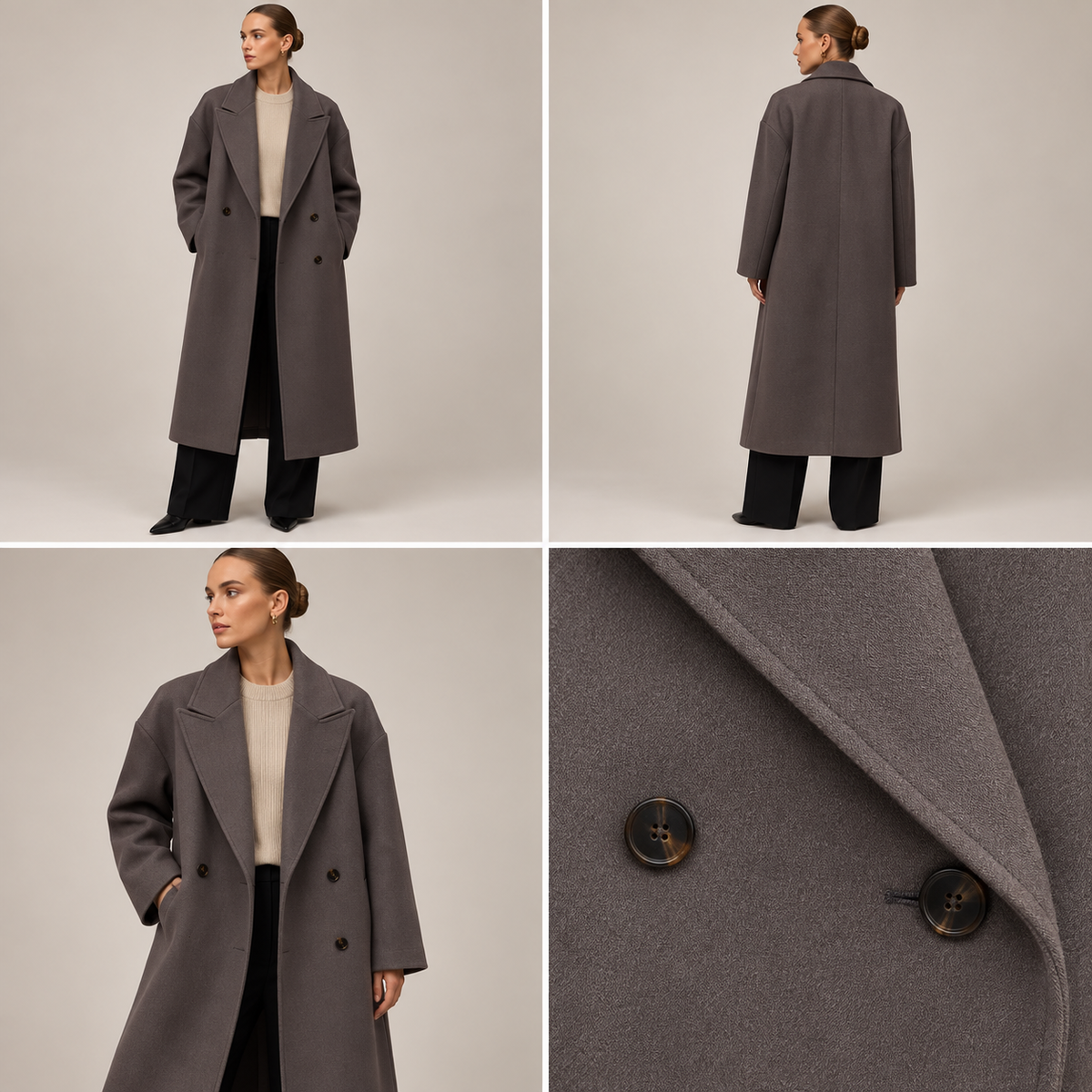 Agnes | Oversized lange mantel jas voor dames - foto 3