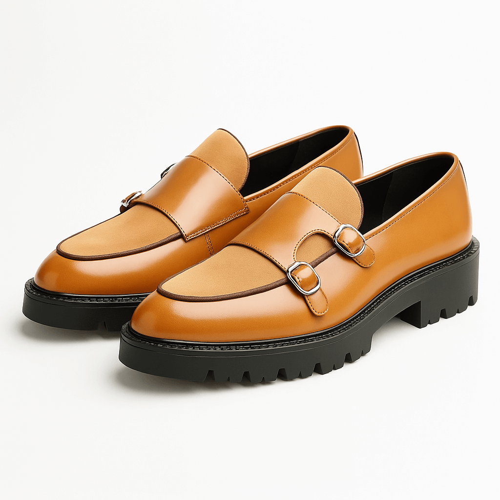 Alexander | Loafers met dubbele gesp voor heren - Kameel