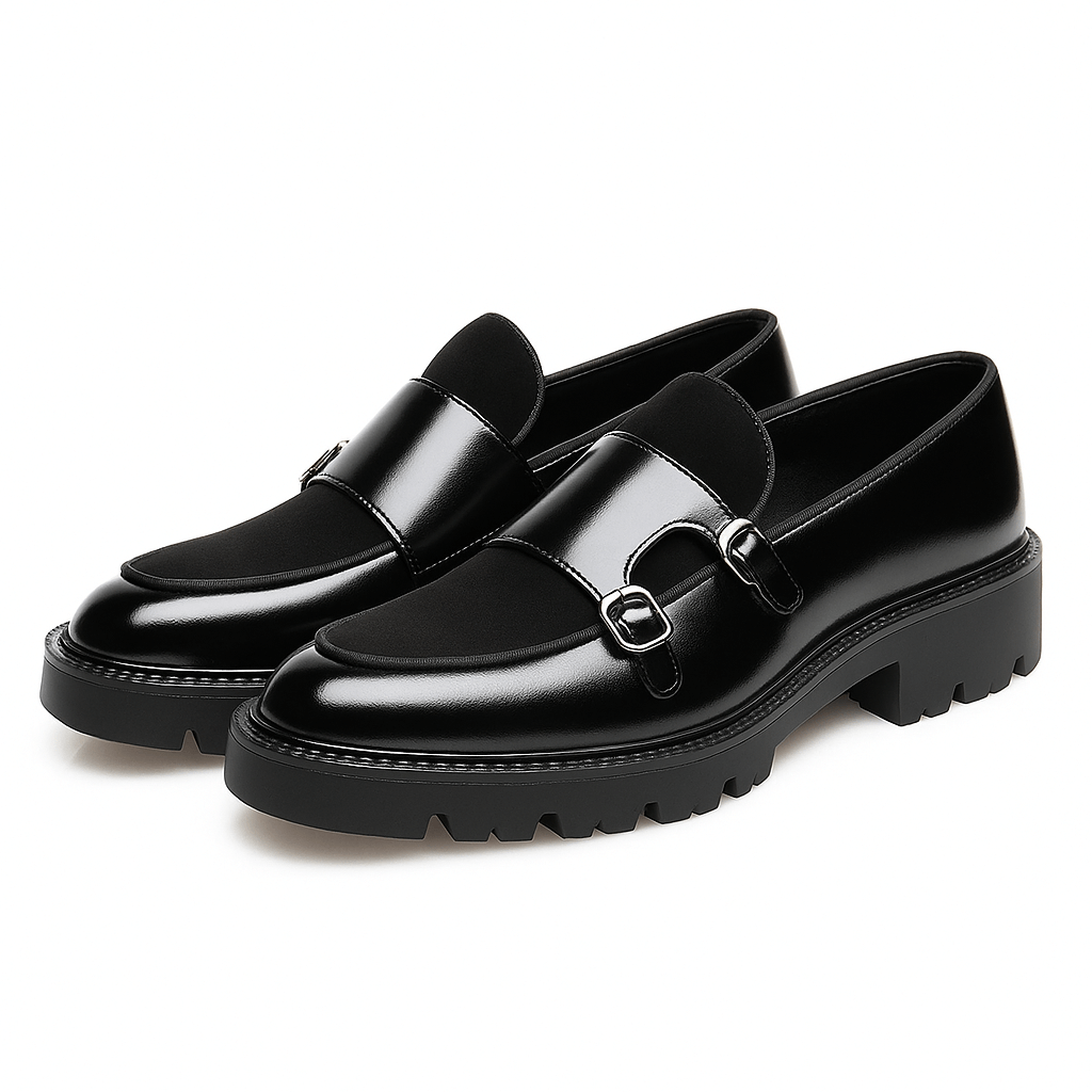 Alexander | Loafers met dubbele gesp voor heren - Zwart