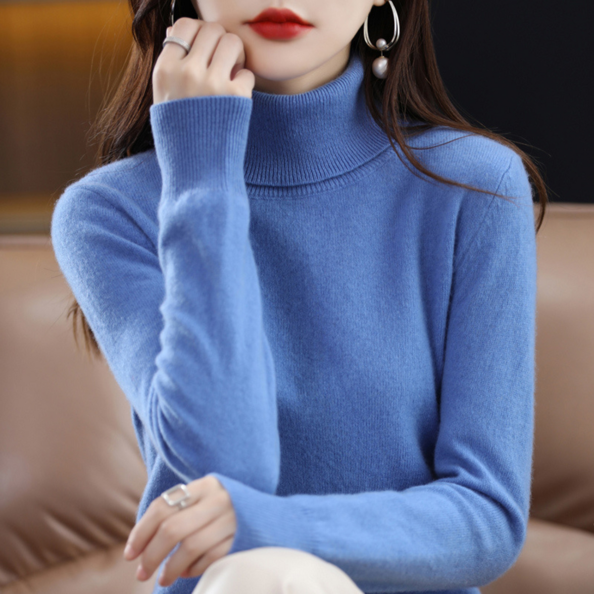 Alexandra | Kasjmier coltrui voor dames - Blauw