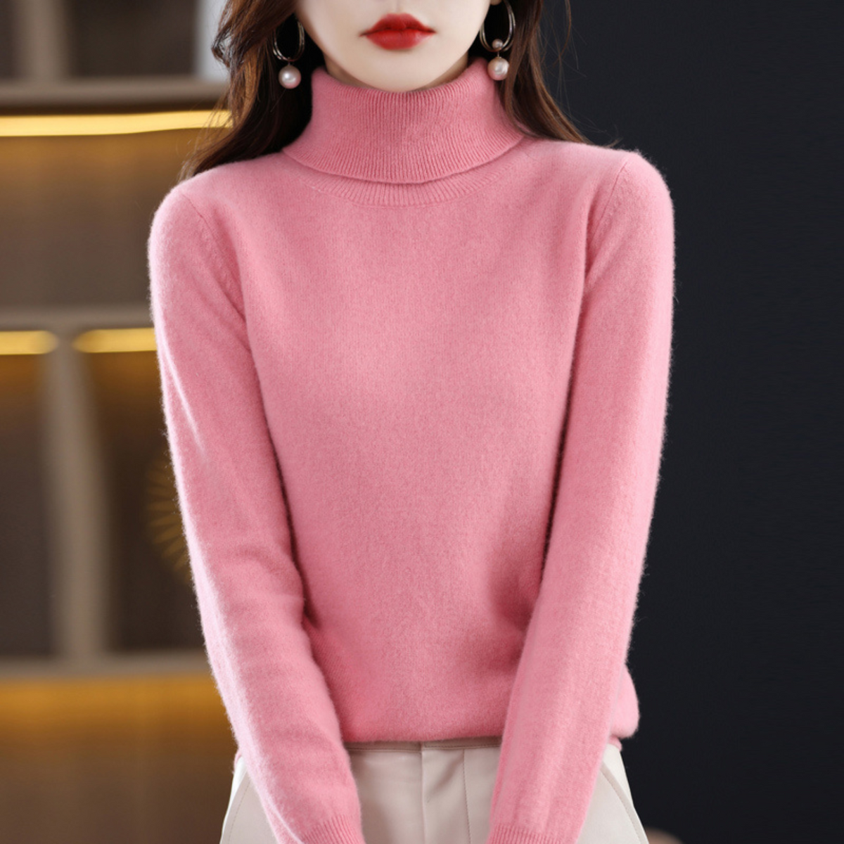 Alexandra | Kasjmier coltrui voor dames - Roze