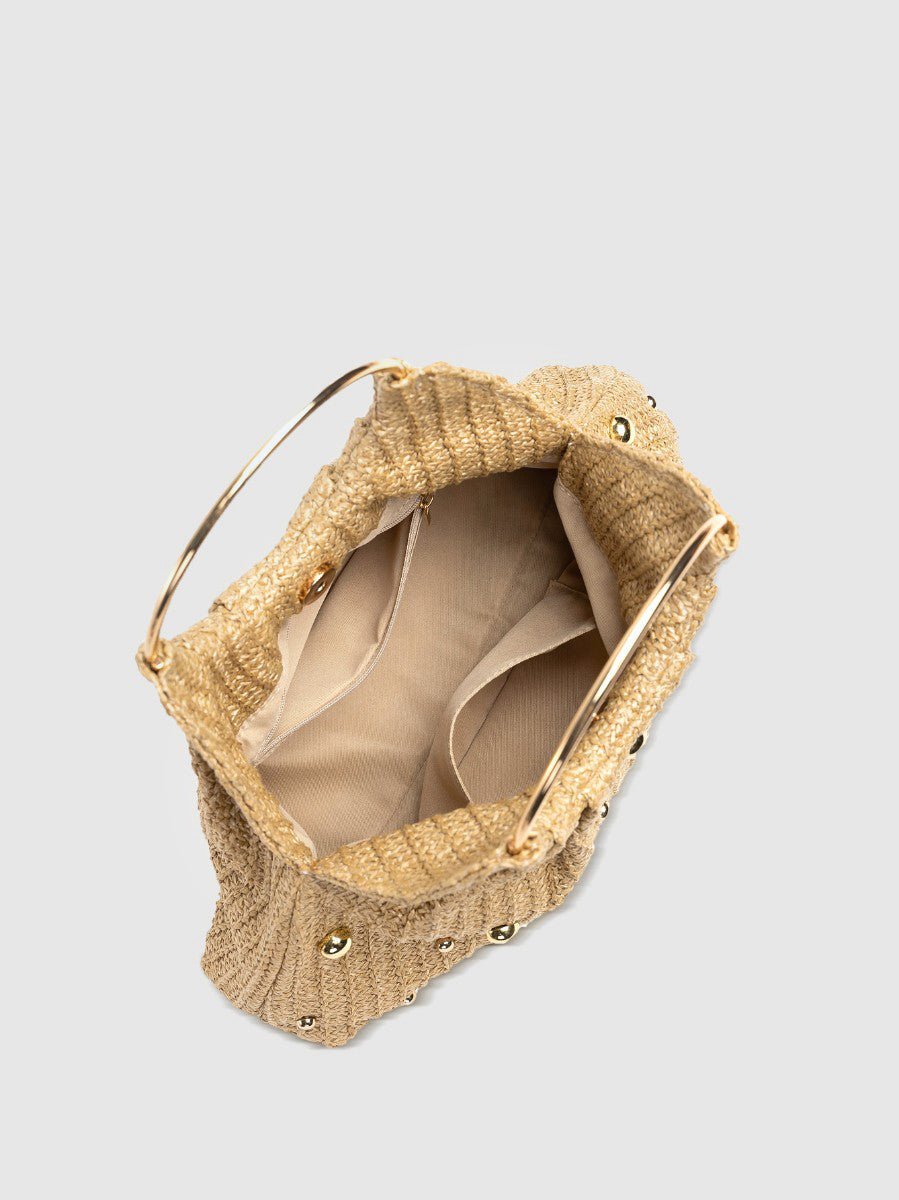 Aline | Rieten hobo tas met kralen - foto 5
