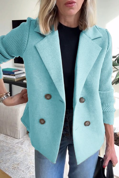 Lichtgewicht getailleerde blazer met gebreide mouwen – Casual kleding voor dames