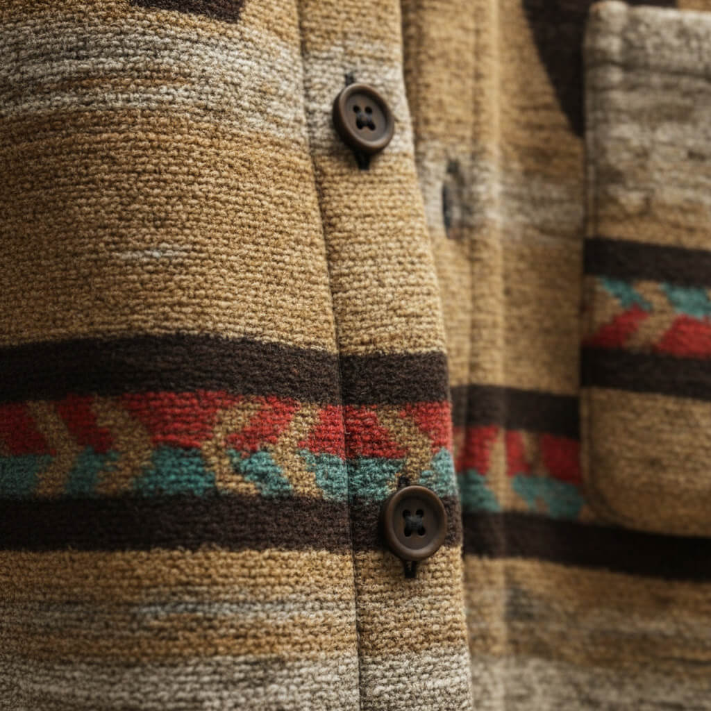 André | Wolmix overshirt voor heren met print - view 4