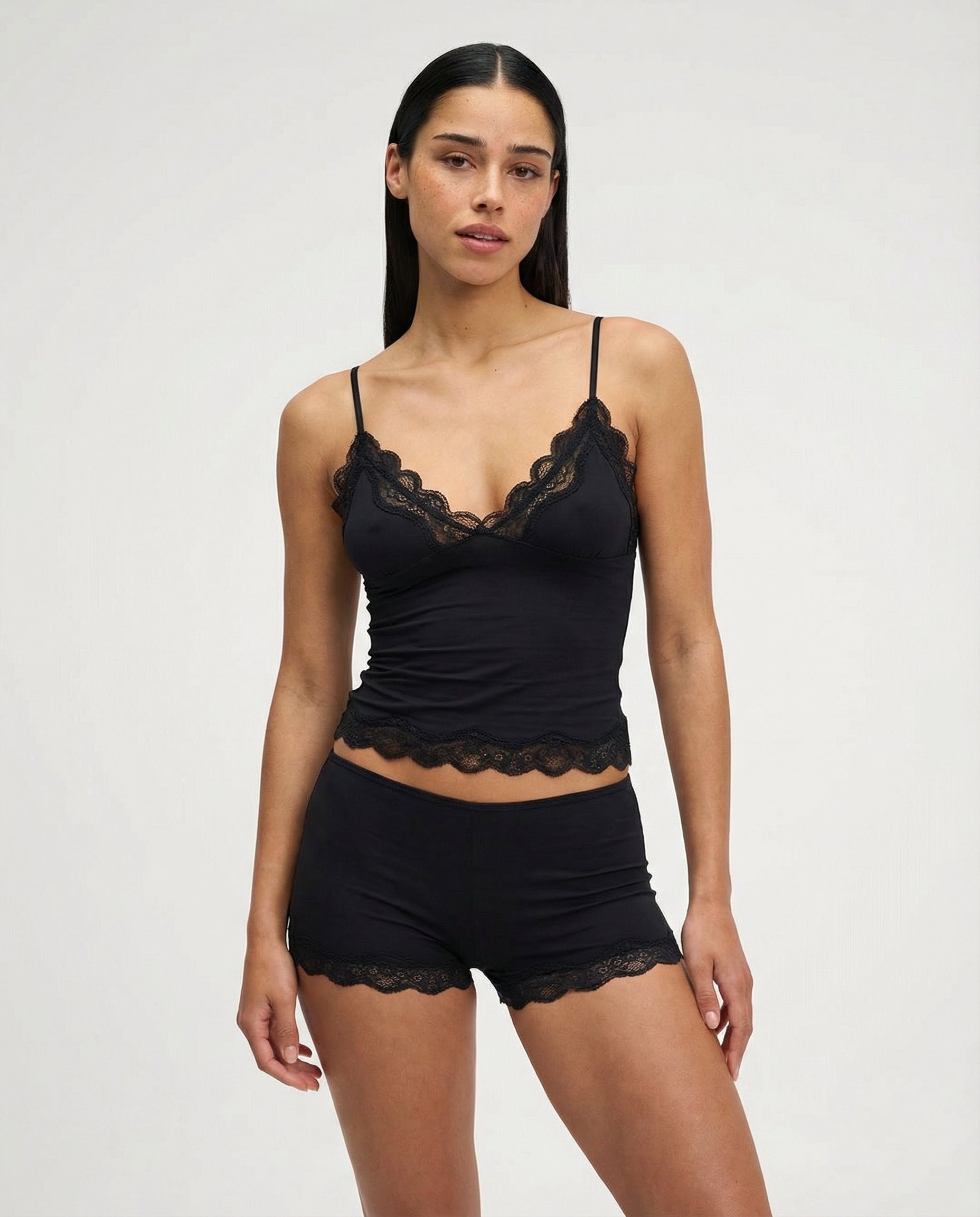 Anna | Kanten loungewear set voor dames - Zwart