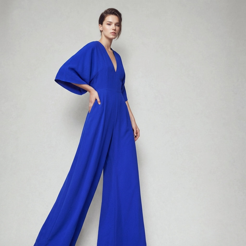 Anne | Jumpsuit van viscose voor dames - Blauw