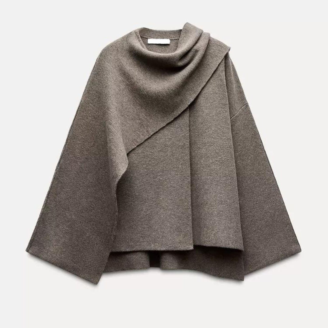 Annika | Cape mantel voor dames - Bruin/Beige