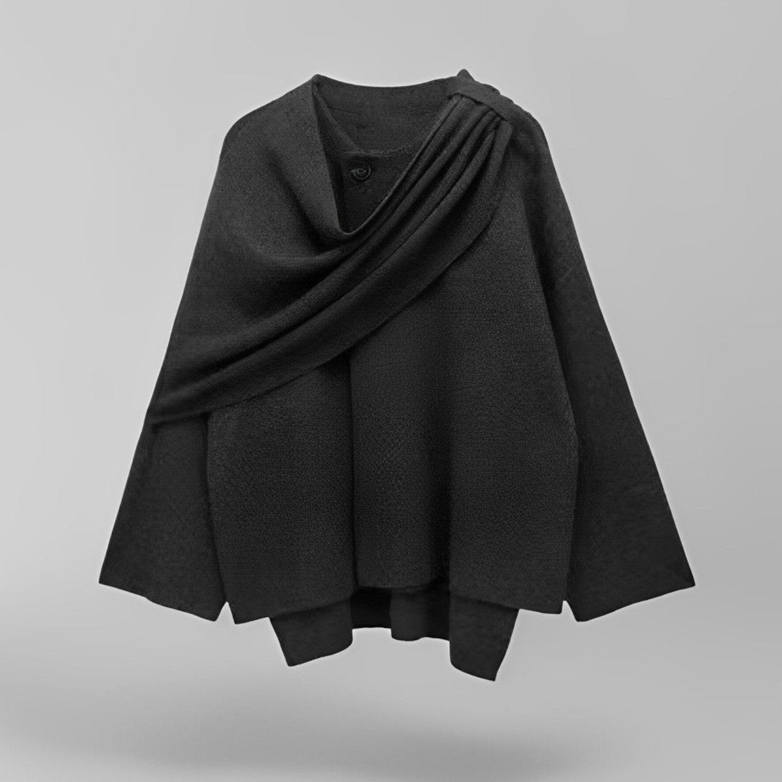 Annika | Cape mantel voor dames - Donkergrijs