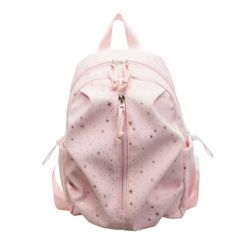 Annika | Schoolrugzak met sterrenprint - Roze