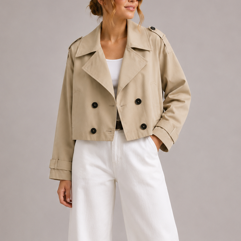 Anouk | Korte trenchcoat voor dames - Beige