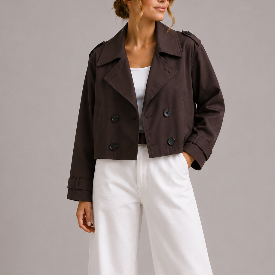 Anouk | Korte trenchcoat voor dames - Bruin