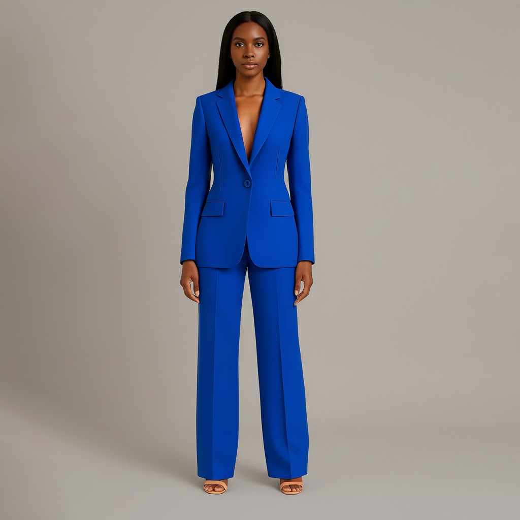 Aukje | Tweedelig broekpak voor dames - Blauw
