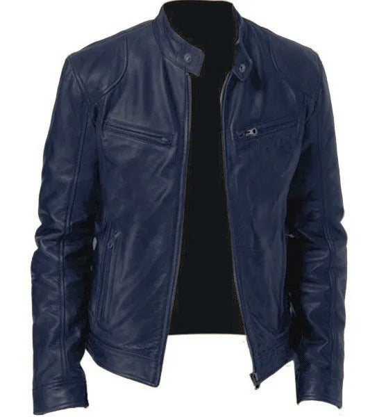 Veste en cuir chaude, confortable et stylée pour hommes - coupe optimale