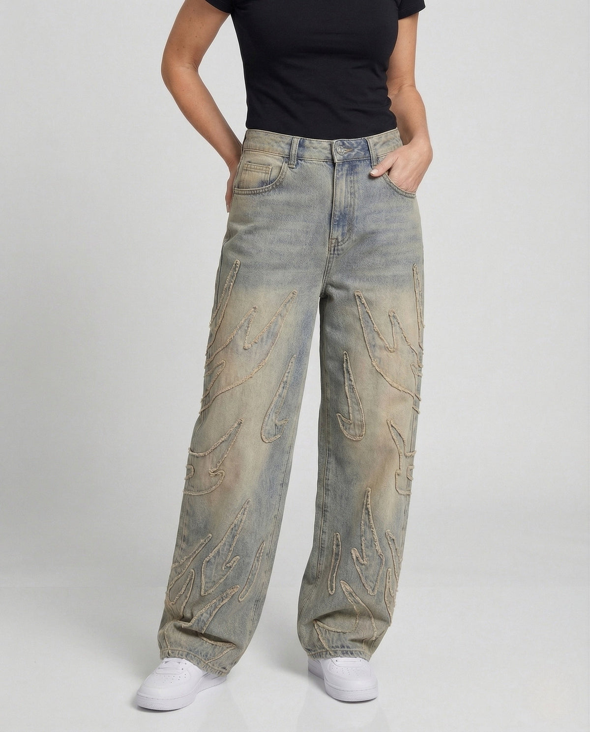 Bart | Baggy jeans met cutouts en franjes - foto 5