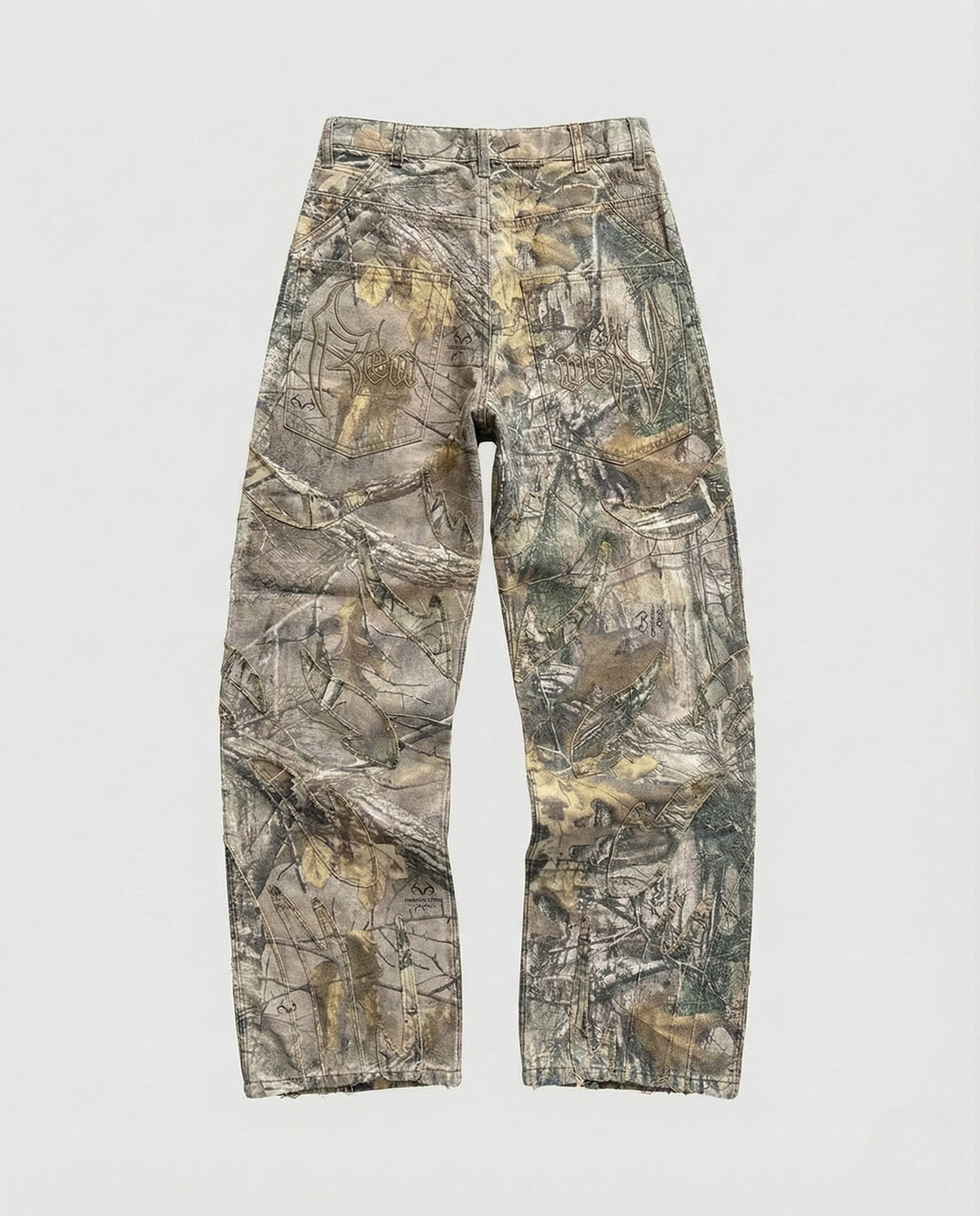 Bart | Baggy jeans met cutouts en franjes - Grijs
