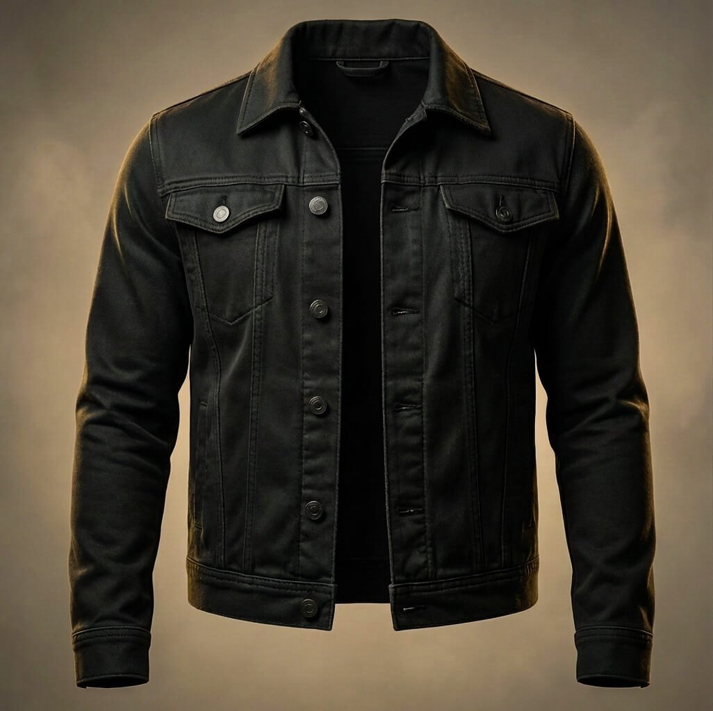 Bas | Denim jas voor heren - Obsidiaanzwart