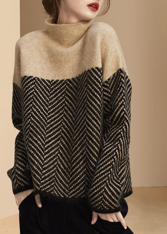 Bente | Oversized coltrui voor dames van wolmix - Kaki