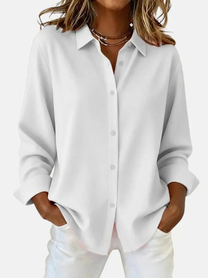 Bianca | Damesblouse met lange mouwen - Wit