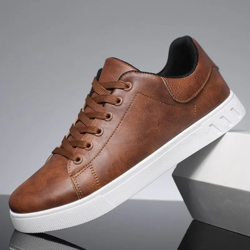 Boris | Casual sneakers met veters voor heren - Bruin