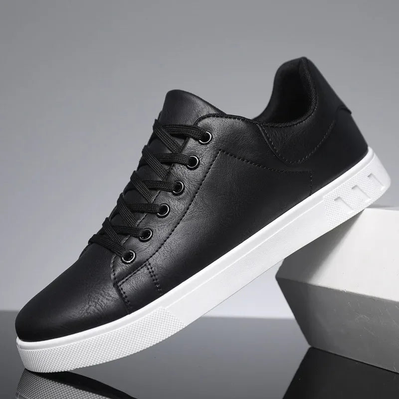 Boris | Casual sneakers met veters voor heren - Zwart