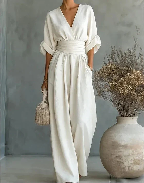 Bregje | Wijde jumpsuit voor dames met V-hals - view 13