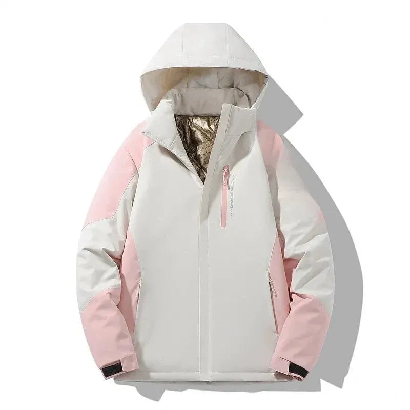 Caroline | Ski jas dames met capuchon - Wit