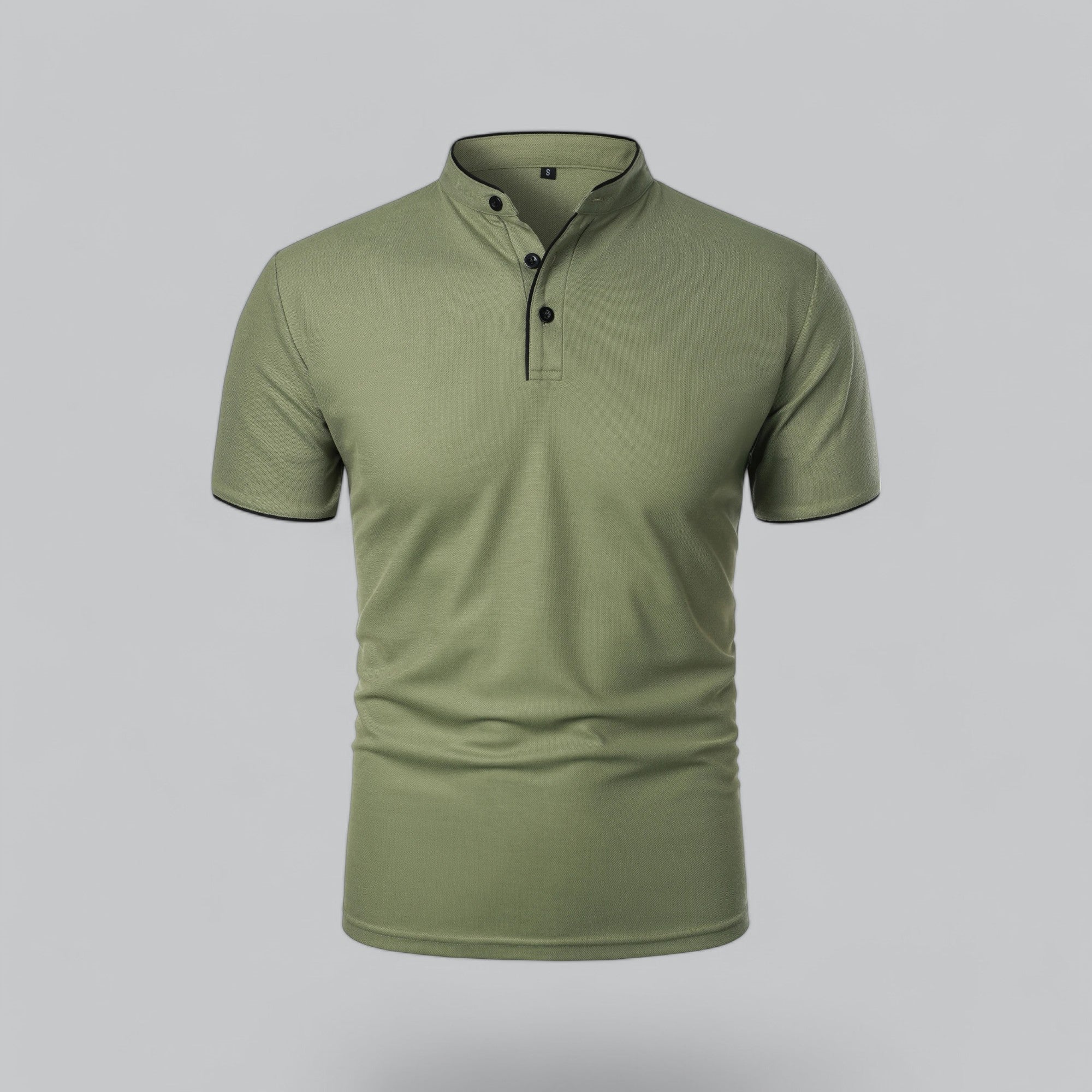 Casper | Poloshirt zonder kraag voor heren, korte mouw - groen
