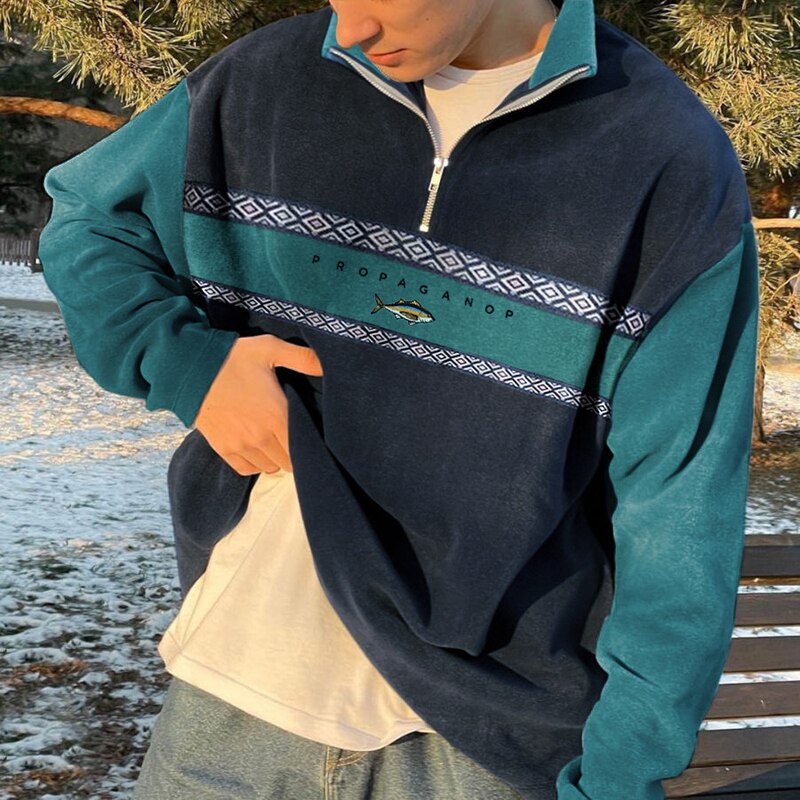 Navando | Pull en maille avec demi-fermeture éclair