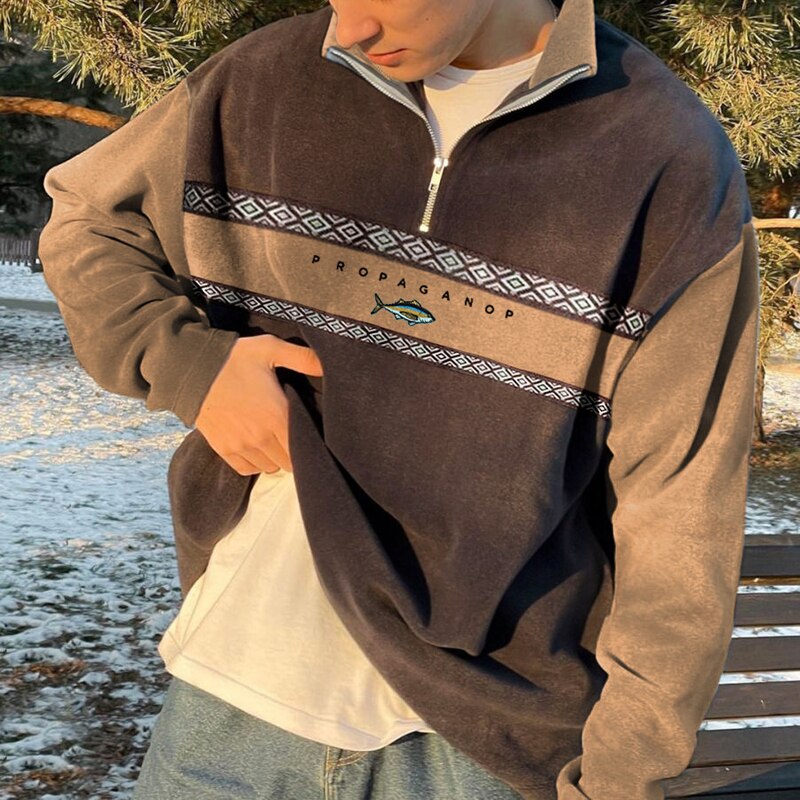 Navando | Pull en maille avec demi-fermeture éclair