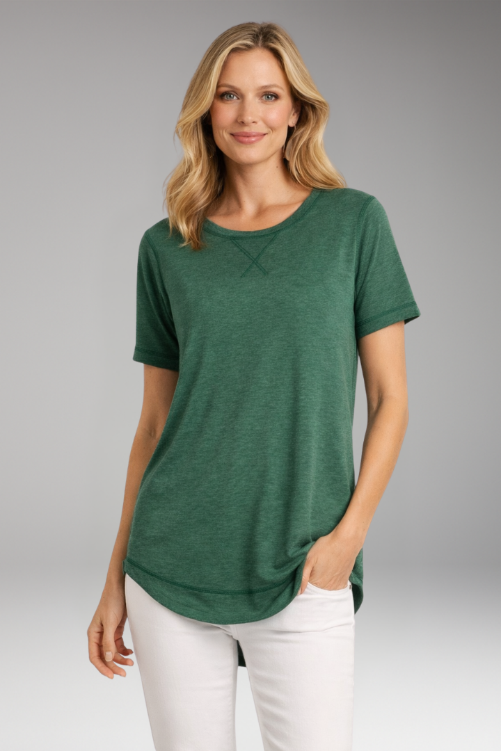 Charlotte | T-shirt met ronde hals voor dames - Groen