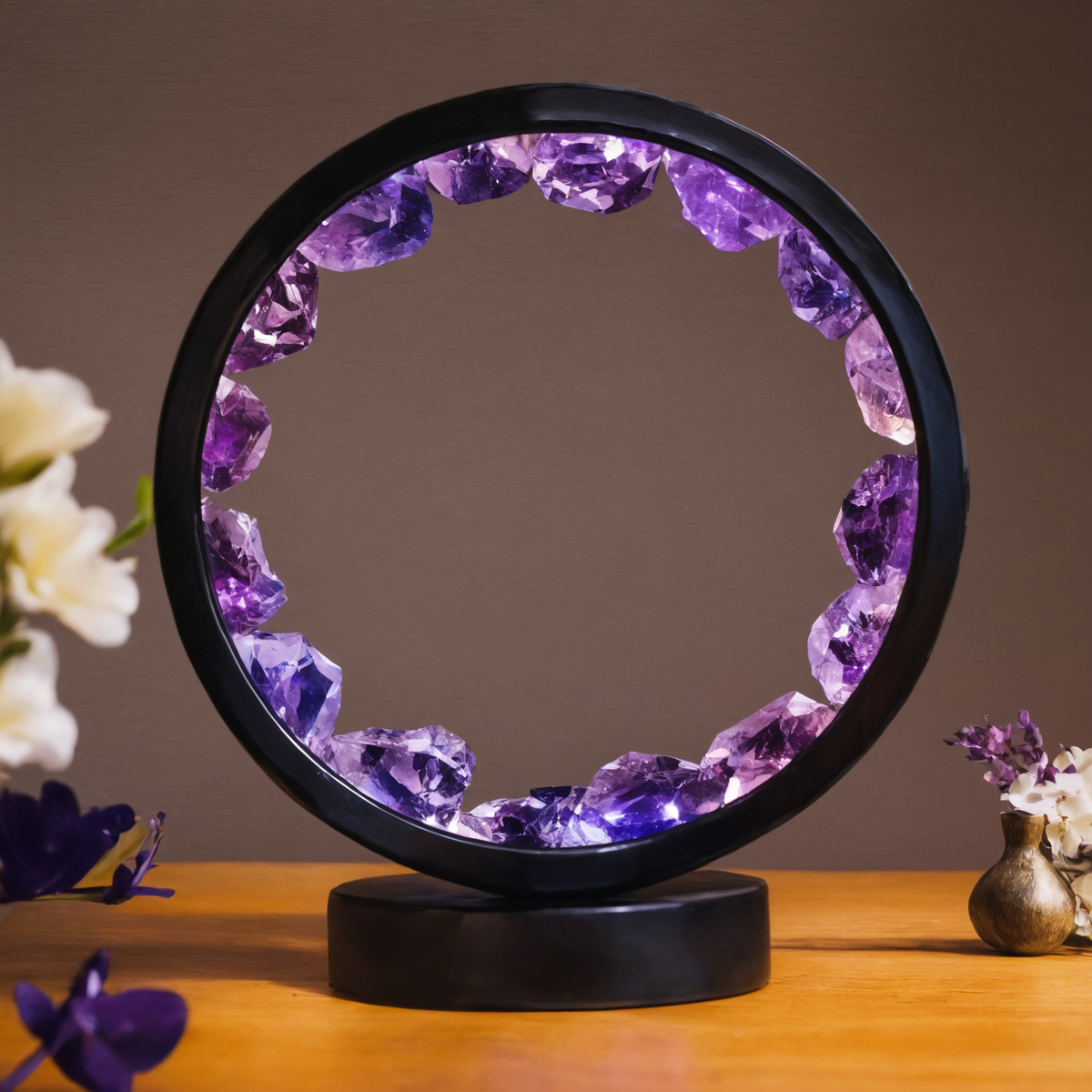 David | Amethist sfeerlamp met warm ledlicht - foto 4