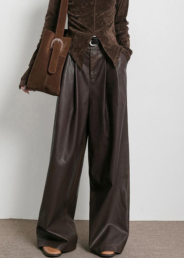Demi | Leatherlook broek met wijde pijp voor dames - view 2