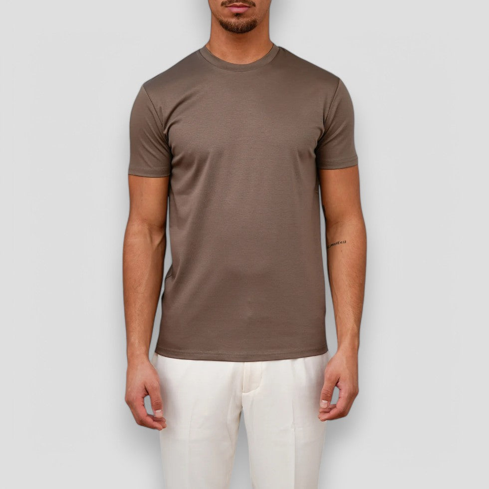 Dirk | T-shirt heren met korte mouw - Bruin