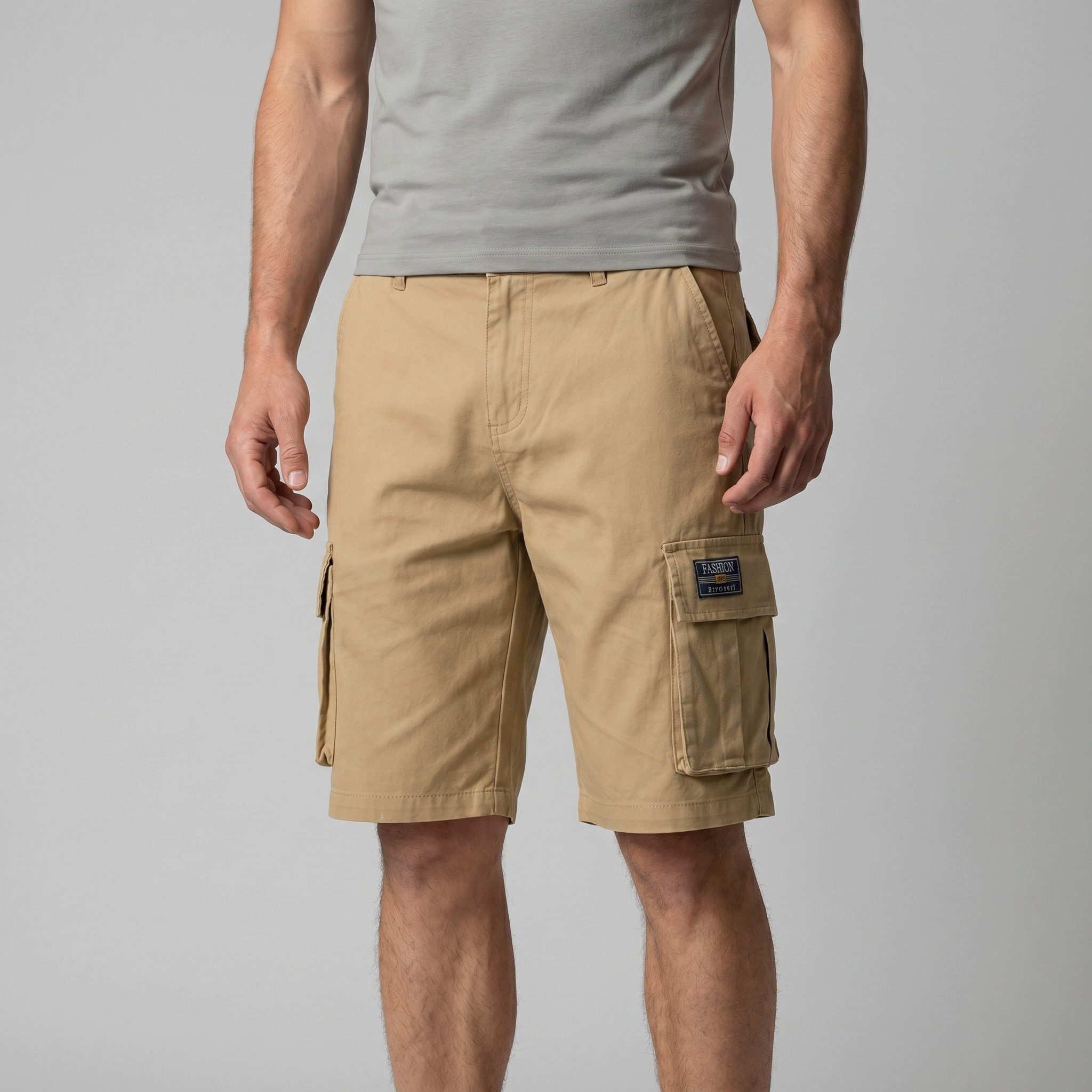 Douwe | Cargo shorts voor heren met meerdere zakken - Kaki