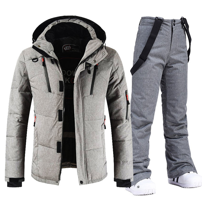 Douwe | Skipak heren met winterjack en skibroek - Grijs