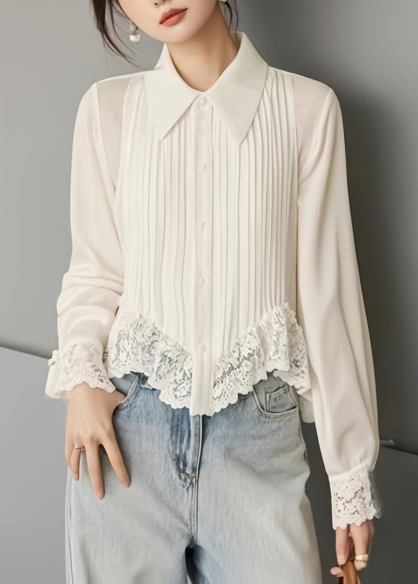 Elisa | Chiffon blouse met kant voor dames - view 2