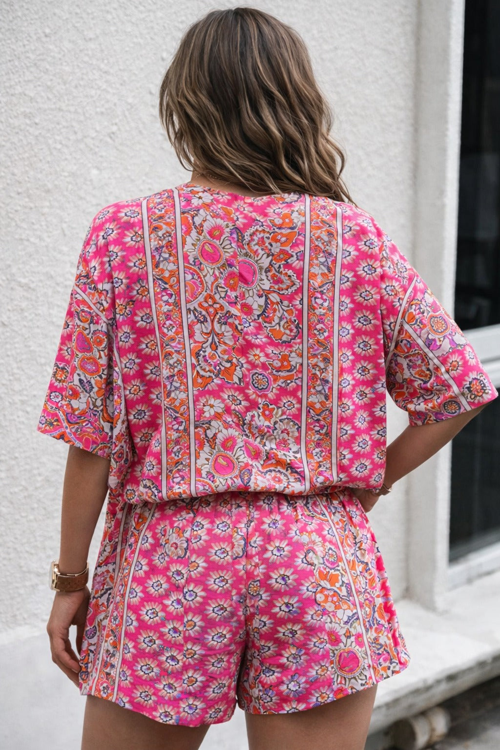Elske | Dames blouse en korte broek set met bloemmotief - view 5