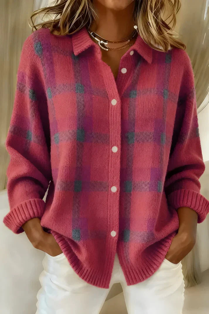Eva | Gebreid vest voor dames - Roze
