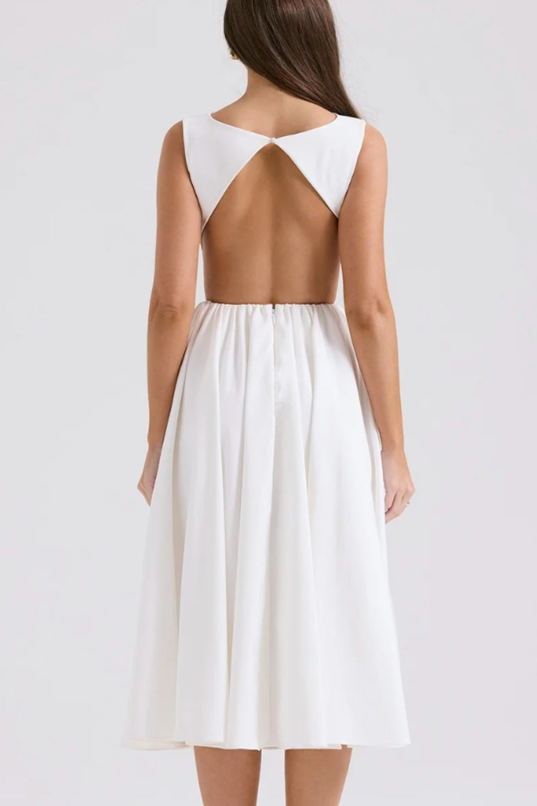 Eva | Midi jurk dames met open rug - view 3