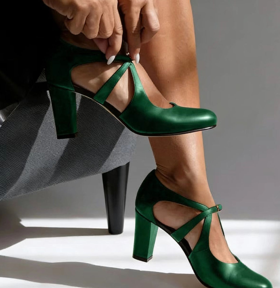 Eveline | Pumps met blokhak voor dames - Groen